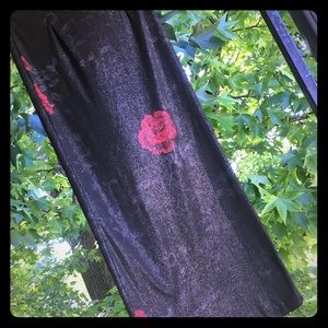 LONG ROSE PRINT SKIRT